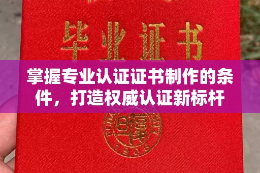 融水掌握专业认证证书制作的条件，打造权威认证新标杆